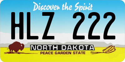 ND license plate HLZ222