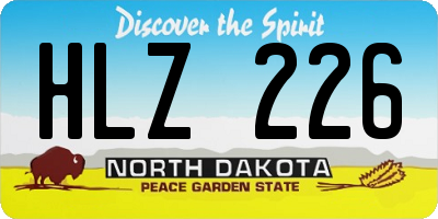 ND license plate HLZ226