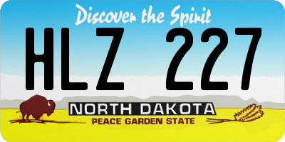 ND license plate HLZ227