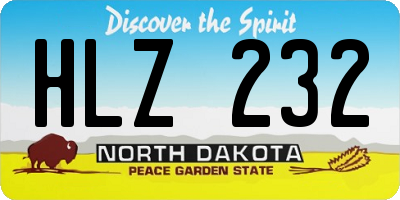 ND license plate HLZ232