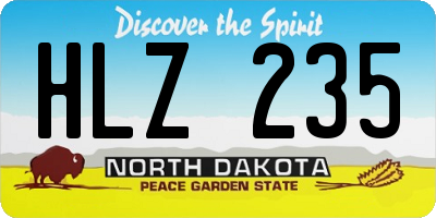 ND license plate HLZ235
