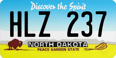 ND license plate HLZ237