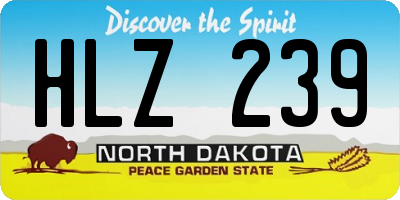 ND license plate HLZ239