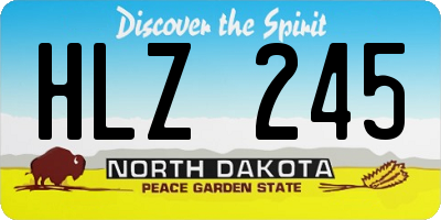 ND license plate HLZ245