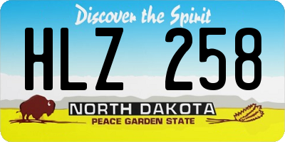 ND license plate HLZ258