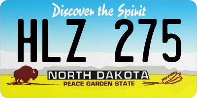 ND license plate HLZ275