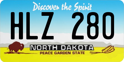 ND license plate HLZ280