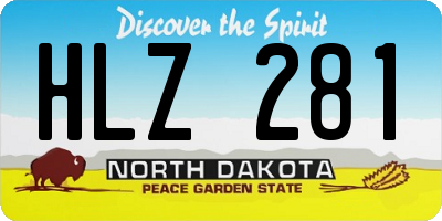 ND license plate HLZ281