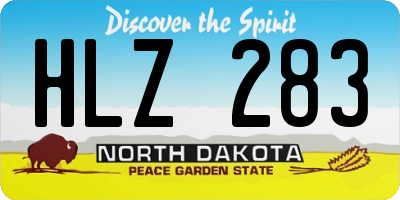 ND license plate HLZ283