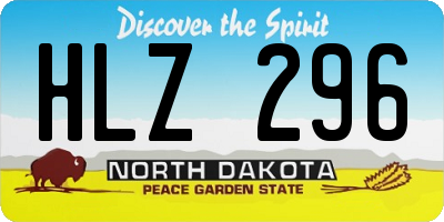 ND license plate HLZ296