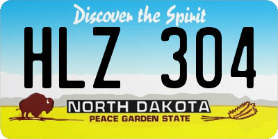 ND license plate HLZ304