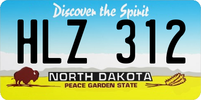 ND license plate HLZ312
