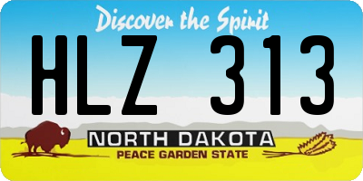 ND license plate HLZ313