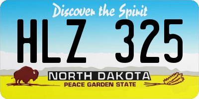 ND license plate HLZ325