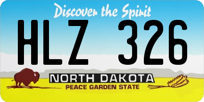 ND license plate HLZ326