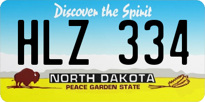 ND license plate HLZ334