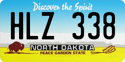 ND license plate HLZ338