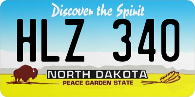 ND license plate HLZ340