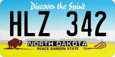 ND license plate HLZ342