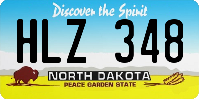 ND license plate HLZ348