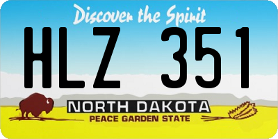 ND license plate HLZ351