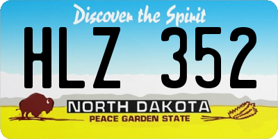 ND license plate HLZ352