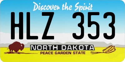 ND license plate HLZ353