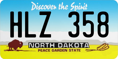 ND license plate HLZ358