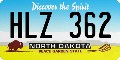 ND license plate HLZ362