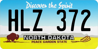 ND license plate HLZ372