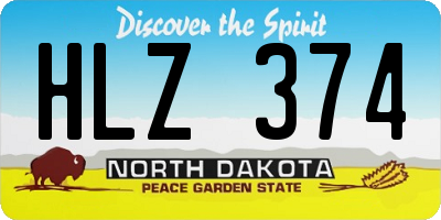 ND license plate HLZ374