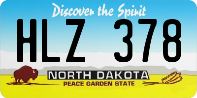 ND license plate HLZ378