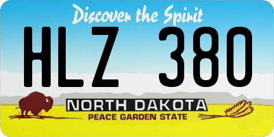 ND license plate HLZ380