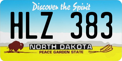 ND license plate HLZ383
