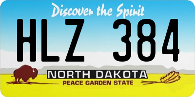 ND license plate HLZ384