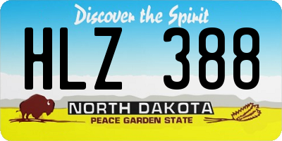 ND license plate HLZ388