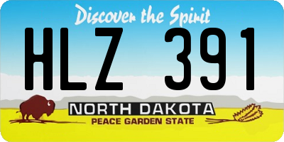 ND license plate HLZ391