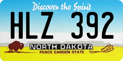 ND license plate HLZ392