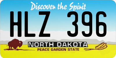 ND license plate HLZ396