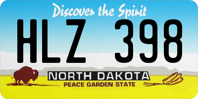 ND license plate HLZ398