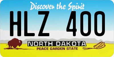 ND license plate HLZ400