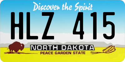 ND license plate HLZ415