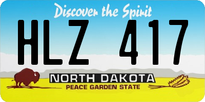 ND license plate HLZ417