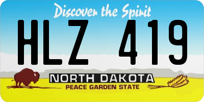 ND license plate HLZ419