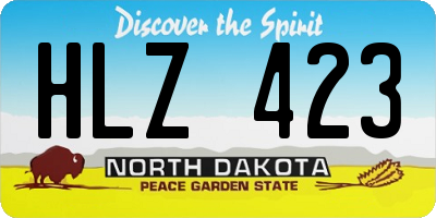 ND license plate HLZ423