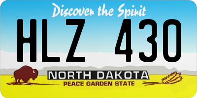 ND license plate HLZ430