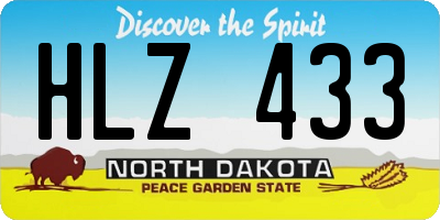 ND license plate HLZ433