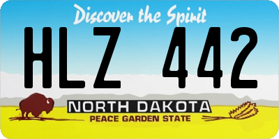 ND license plate HLZ442