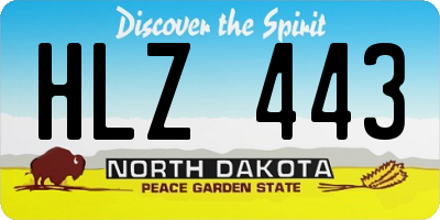 ND license plate HLZ443