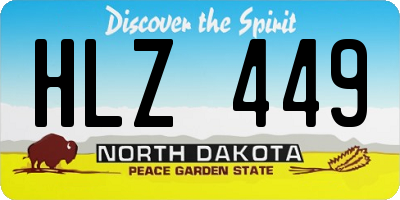 ND license plate HLZ449